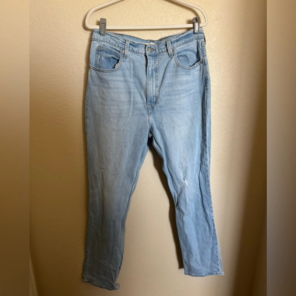 Levi's 70s high slim straight light‎ jeans size 32 light wash - Picture 3 of 9